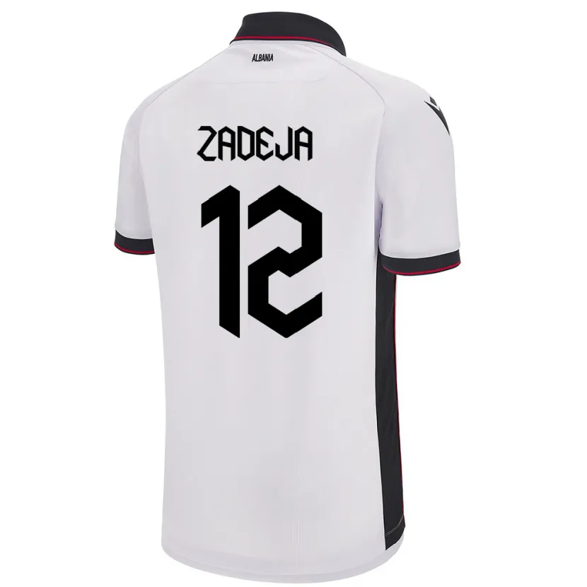 Danxen Hombre Camiseta Albania Darius Zadeja #12 Blanco 2ª Equipación 24-26 La Camisa