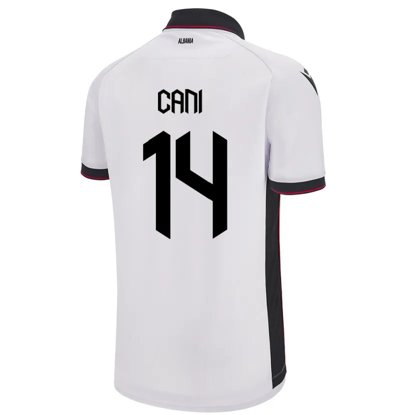 Danxen Hombre Camiseta Albania Gabrian Cani #14 Blanco 2ª Equipación 24-26 La Camisa