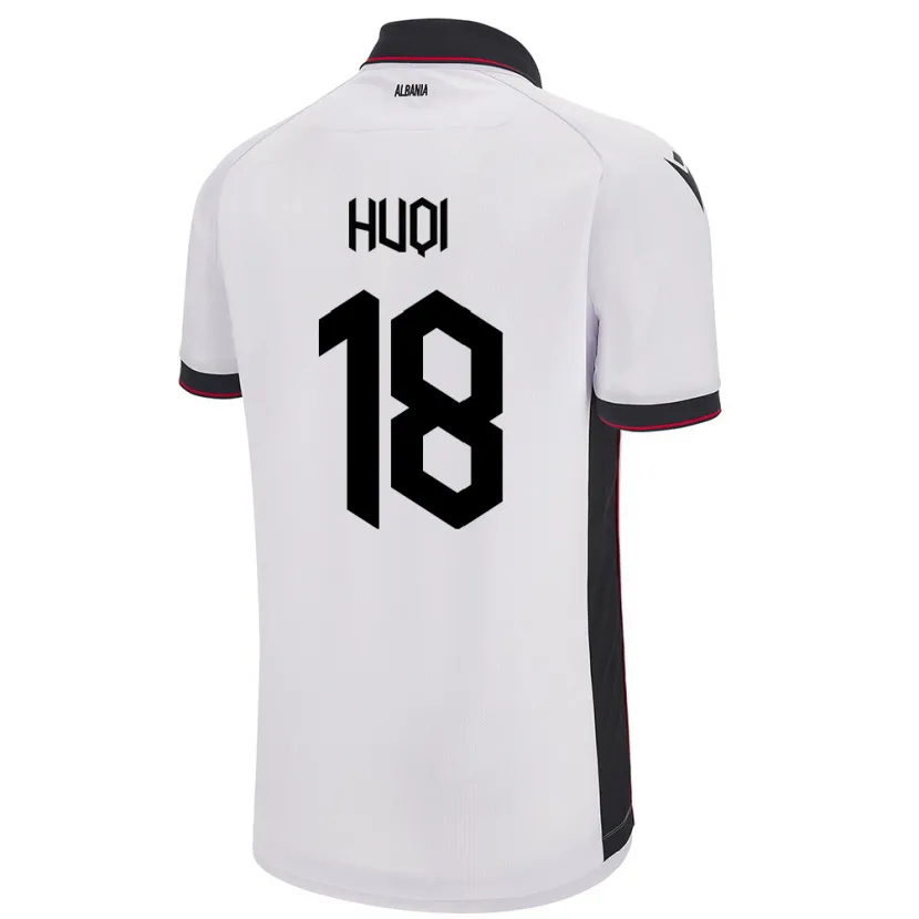 Danxen Hombre Camiseta Albania Mattia Huqi #18 Blanco 2ª Equipación 24-26 La Camisa