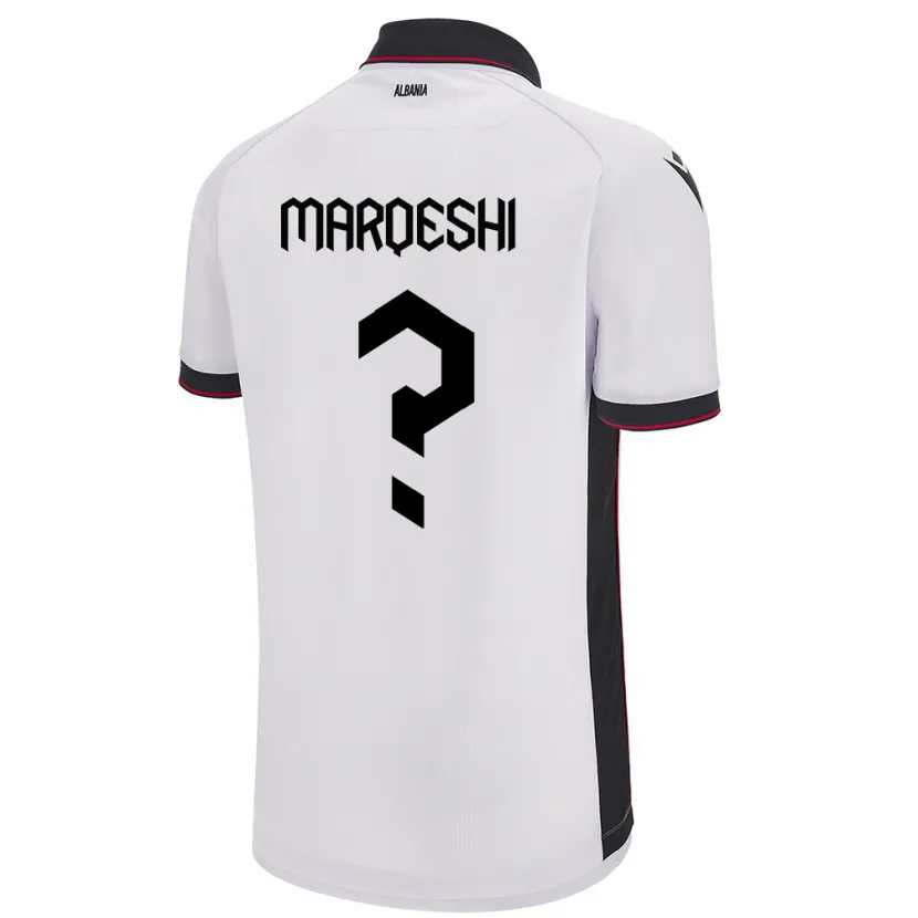Danxen Hombre Camiseta Albania Ernesto Marqeshi #0 Blanco 2ª Equipación 24-26 La Camisa