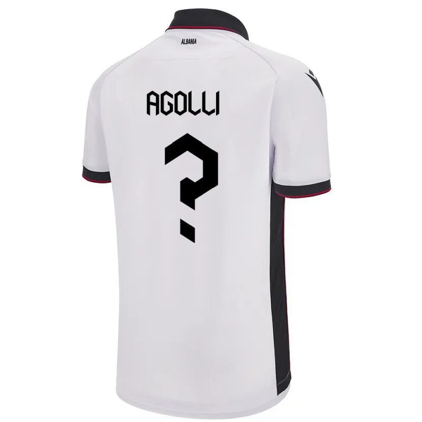 Danxen Hombre Camiseta Albania Endri Agolli #0 Blanco 2ª Equipación 24-26 La Camisa