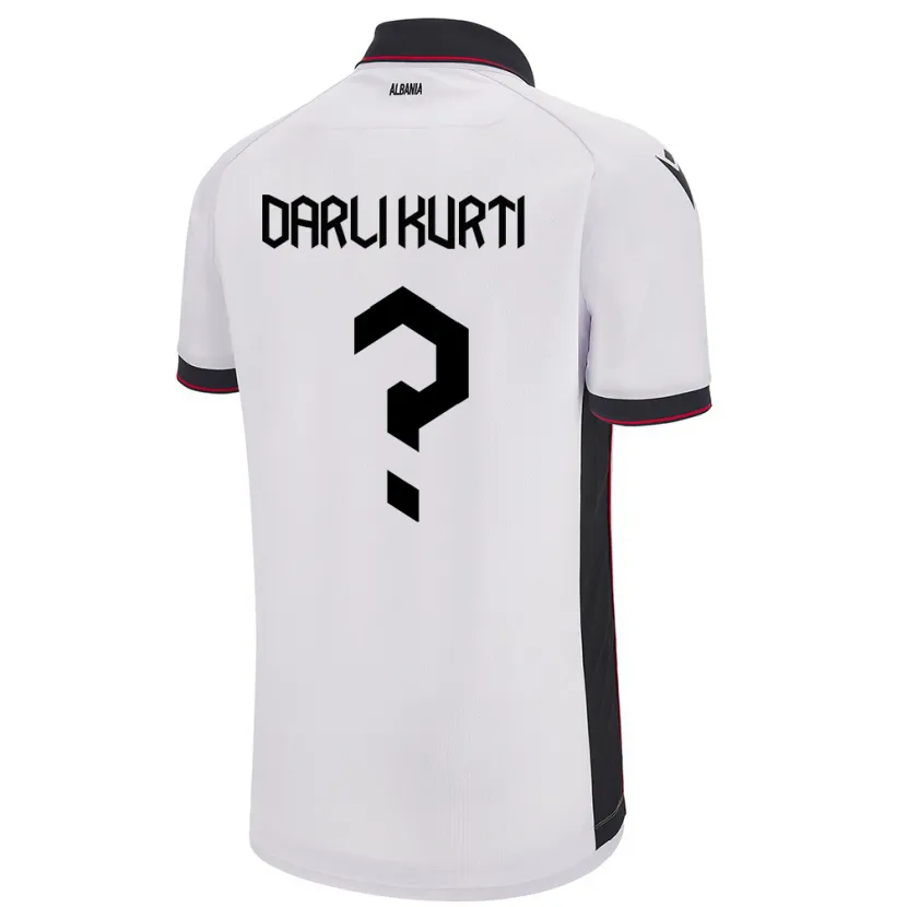 Danxen Hombre Camiseta Albania Darli Kurti #0 Blanco 2ª Equipación 24-26 La Camisa