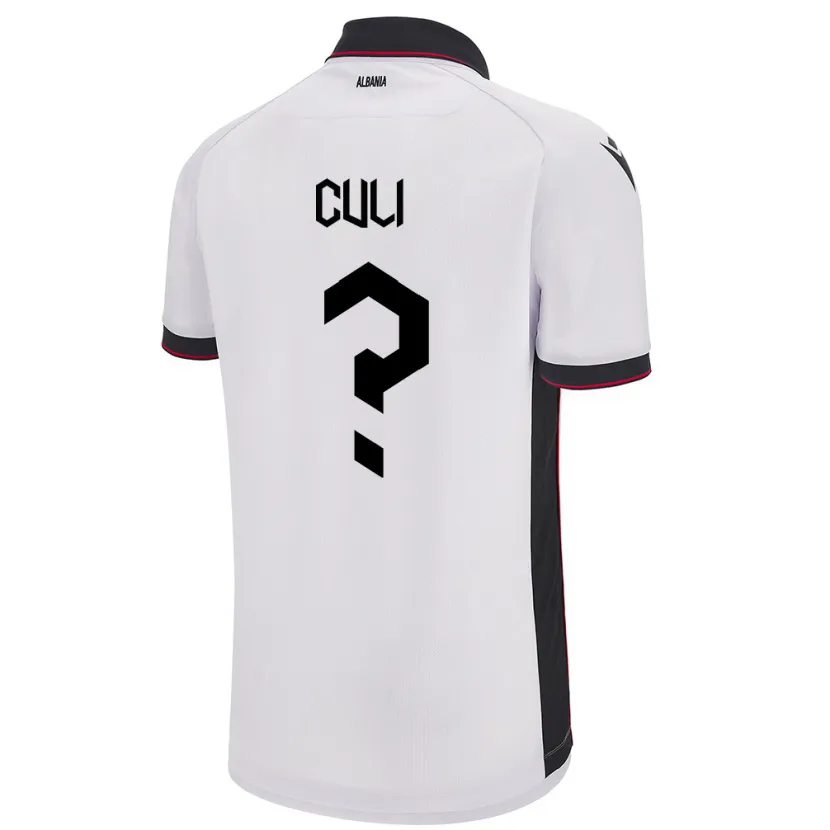 Danxen Hombre Camiseta Albania Daniel Culi #0 Blanco 2ª Equipación 24-26 La Camisa