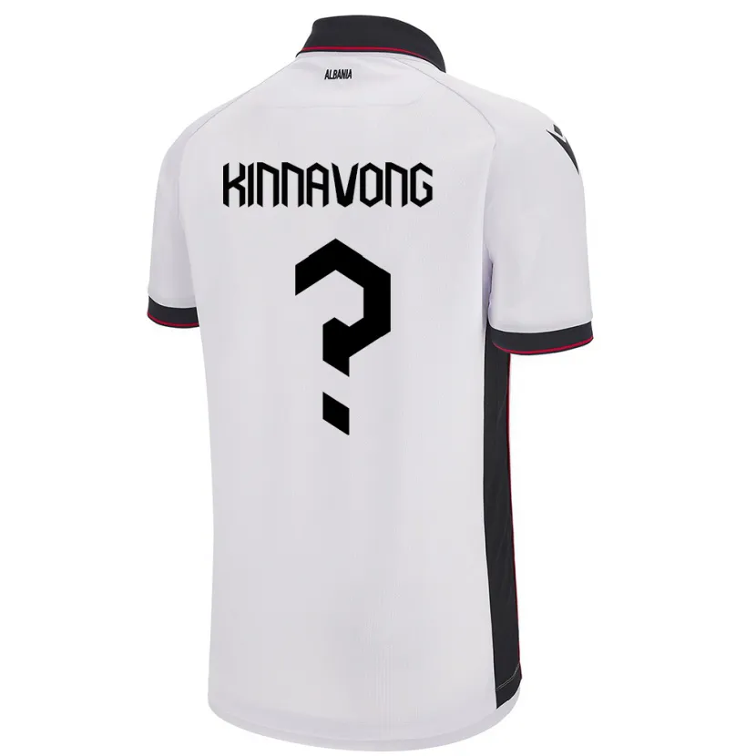 Danxen Hombre Camiseta Albania Jordan Kinnavong #0 Blanco 2ª Equipación 24-26 La Camisa