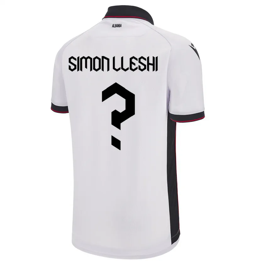 Danxen Hombre Camiseta Albania Simon Lleshi #0 Blanco 2ª Equipación 24-26 La Camisa