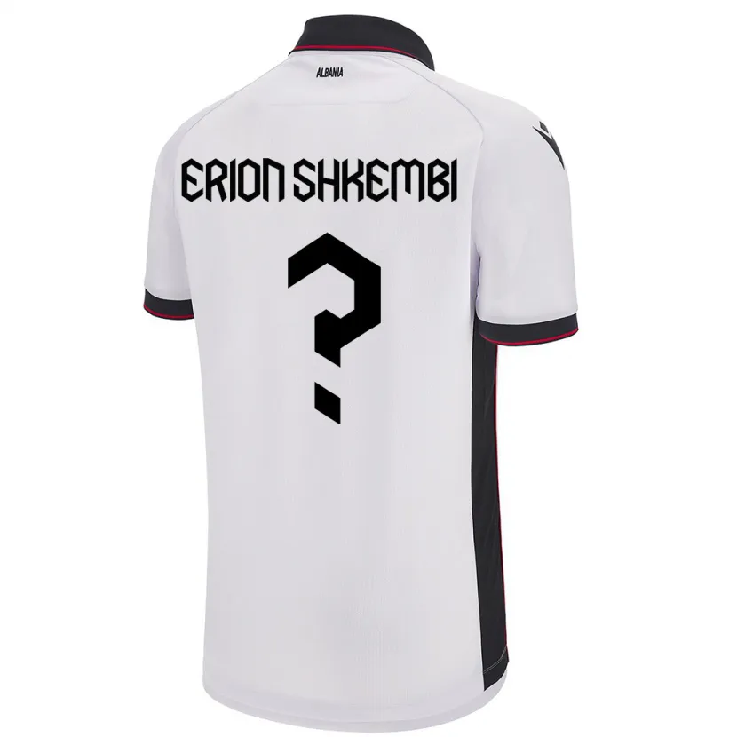 Danxen Hombre Camiseta Albania Erion Shkembi #0 Blanco 2ª Equipación 24-26 La Camisa
