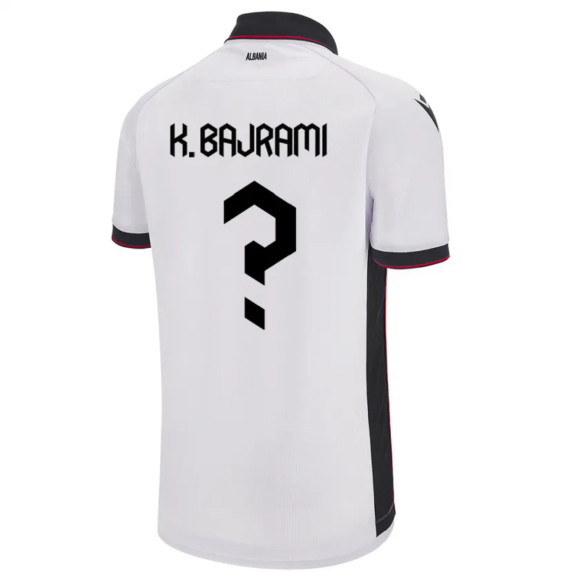 Danxen Hombre Camiseta Albania Klevi Bajrami #0 Blanco 2ª Equipación 24-26 La Camisa