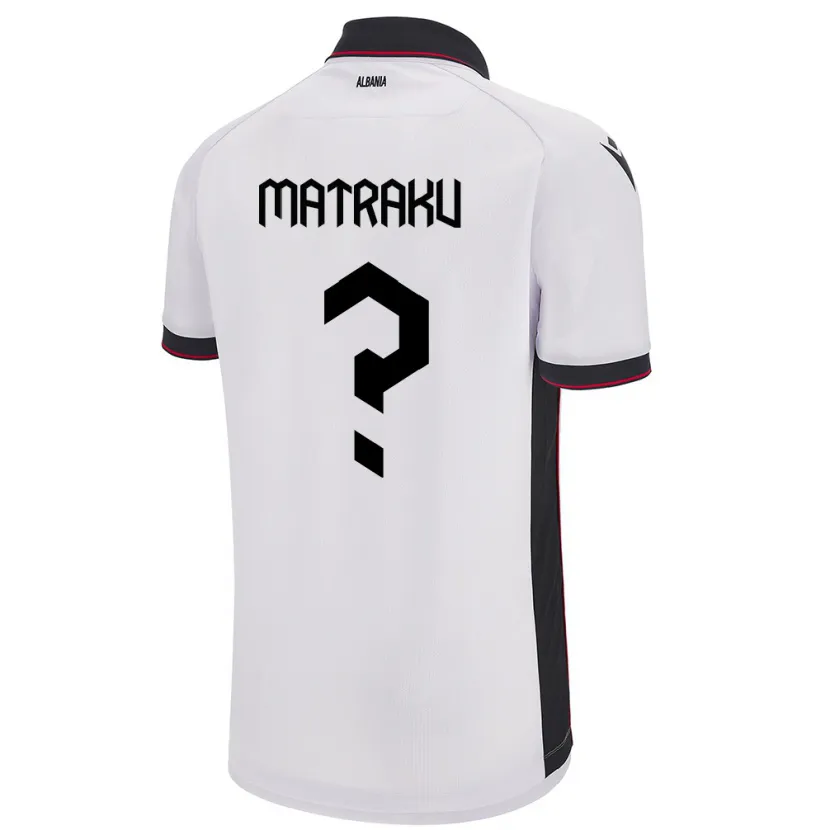 Danxen Hombre Camiseta Albania Denis Matraku #0 Blanco 2ª Equipación 24-26 La Camisa