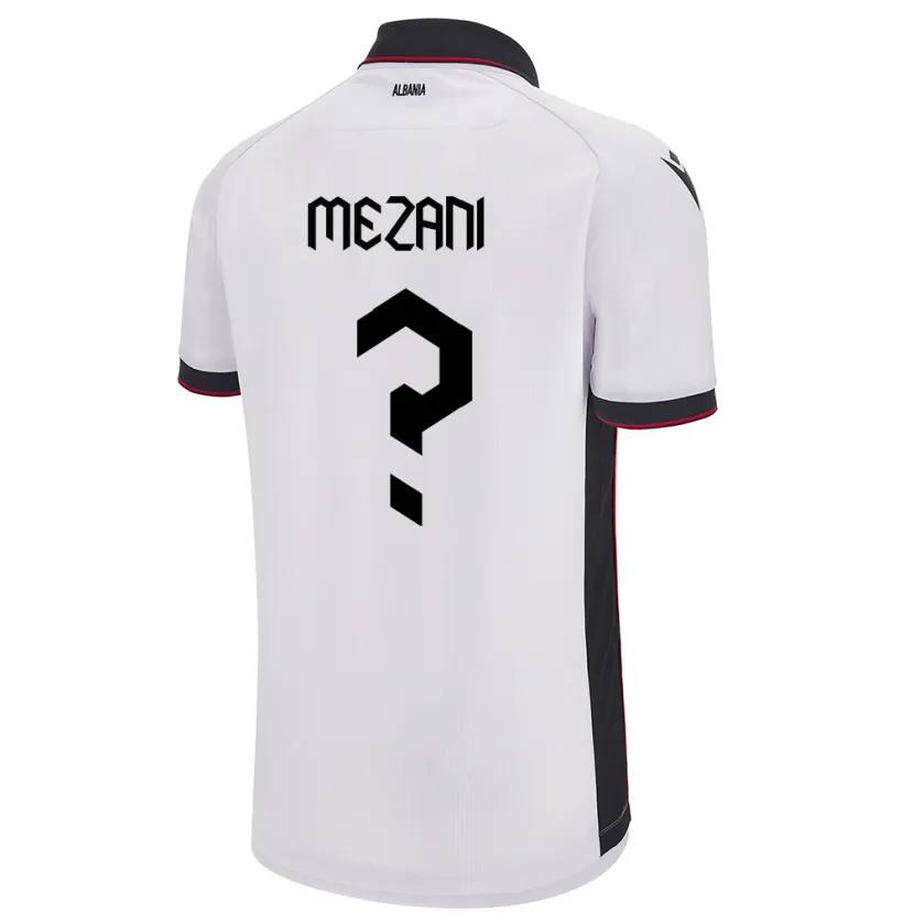Danxen Hombre Camiseta Albania Xhoel Mezani #0 Blanco 2ª Equipación 24-26 La Camisa