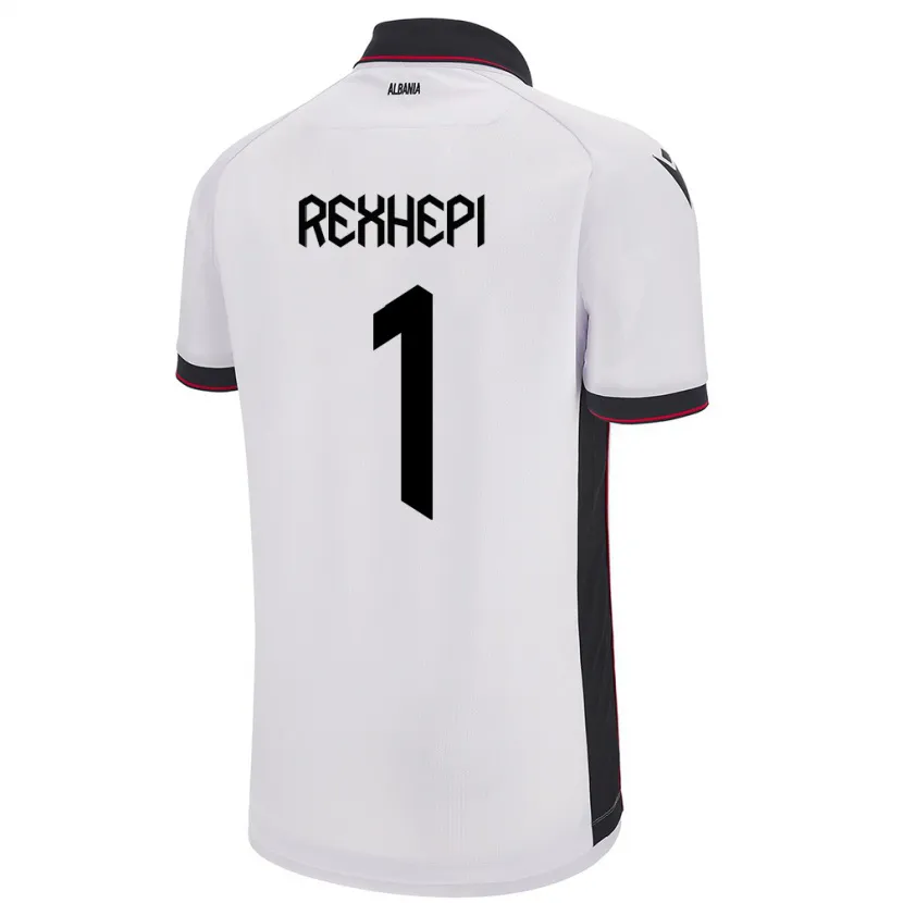 Danxen Hombre Camiseta Albania Viona Rexhepi #1 Blanco 2ª Equipación 24-26 La Camisa