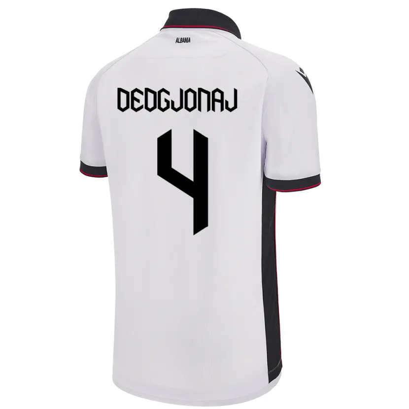 Danxen Hombre Camiseta Albania Leonora Dedgjonaj #4 Blanco 2ª Equipación 24-26 La Camisa