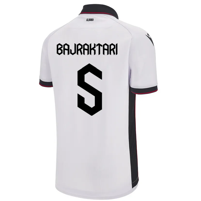Danxen Hombre Camiseta Albania Arbiona Bajraktari #5 Blanco 2ª Equipación 24-26 La Camisa