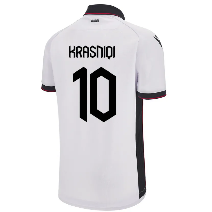 Danxen Hombre Camiseta Albania Qëndresa Krasniqi #10 Blanco 2ª Equipación 24-26 La Camisa