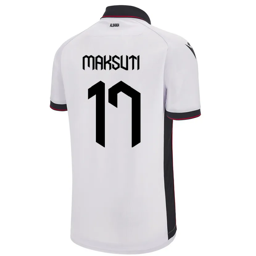 Danxen Hombre Camiseta Albania Kristina Maksuti #17 Blanco 2ª Equipación 24-26 La Camisa