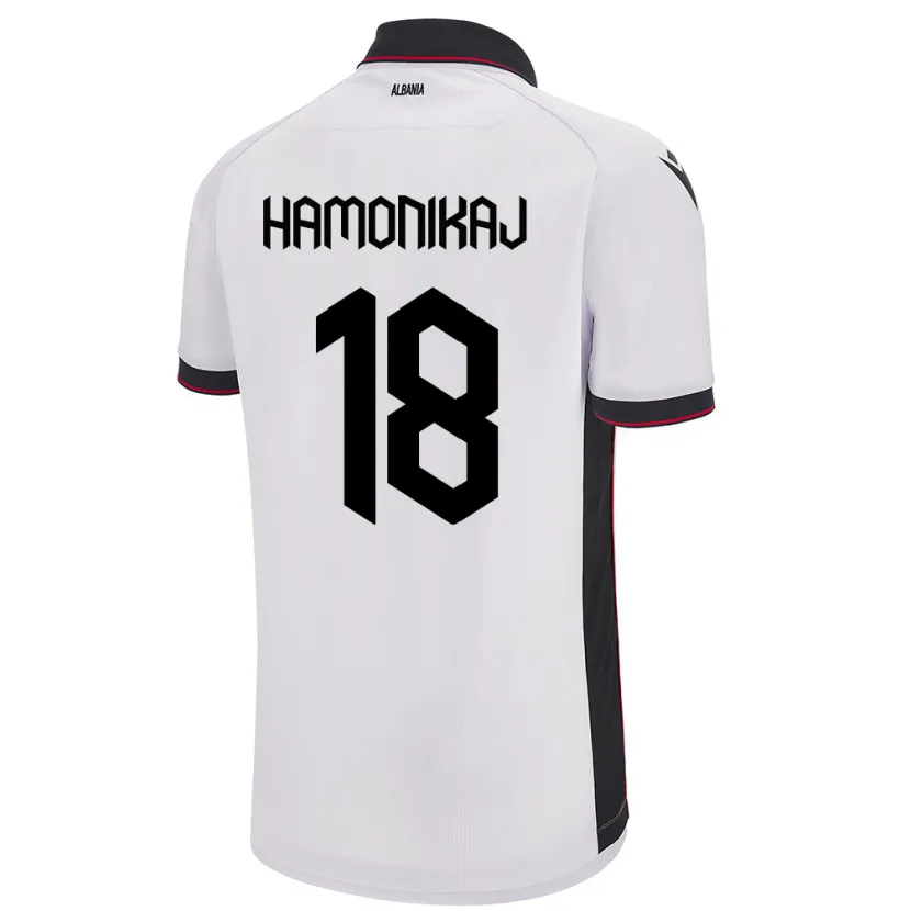 Danxen Hombre Camiseta Albania Klea Hamonikaj #18 Blanco 2ª Equipación 24-26 La Camisa