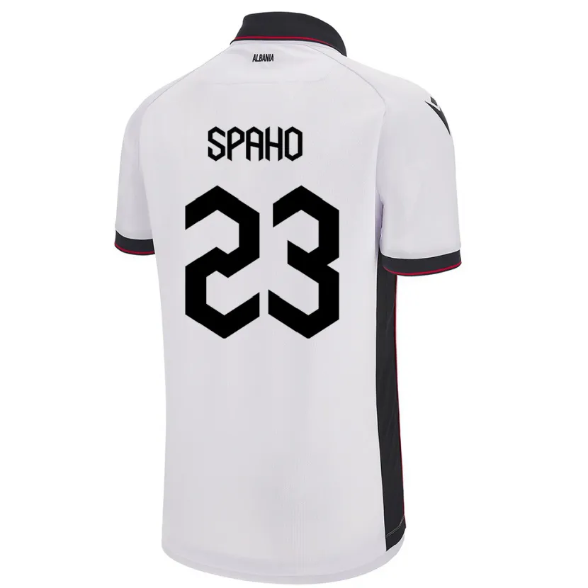 Danxen Hombre Camiseta Albania Klesjana Spaho #23 Blanco 2ª Equipación 24-26 La Camisa