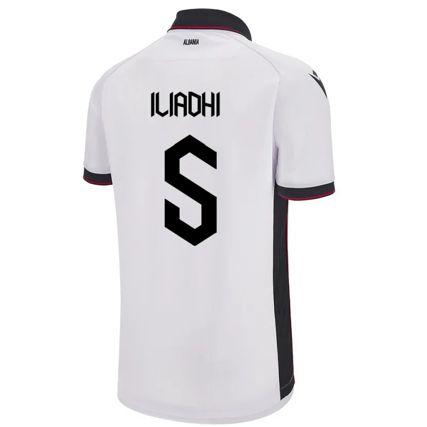 Danxen Hombre Camiseta Albania Aglia Iliadhi #5 Blanco 2ª Equipación 24-26 La Camisa