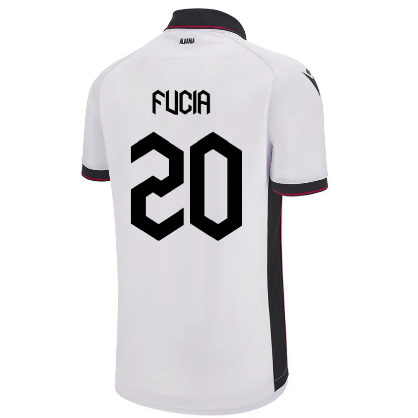 Danxen Hombre Camiseta Albania Bora Fucia #20 Blanco 2ª Equipación 24-26 La Camisa