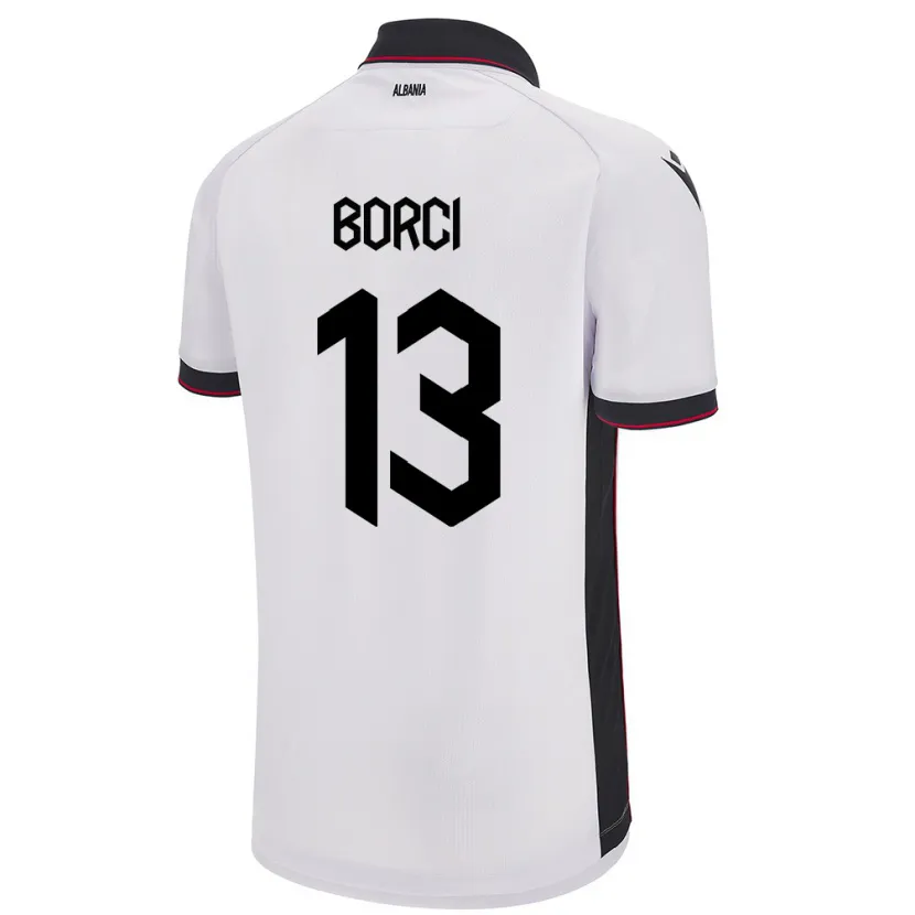 Danxen Hombre Camiseta Albania Klaudia Borci #13 Blanco 2ª Equipación 24-26 La Camisa