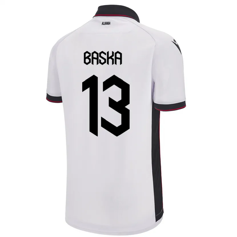 Danxen Hombre Camiseta Albania Maria Baska #13 Blanco 2ª Equipación 24-26 La Camisa