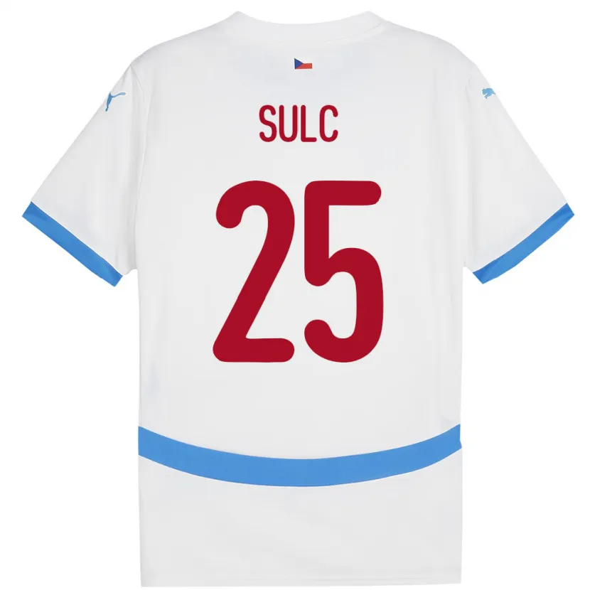 Danxen Hombre Camiseta Chequia Pavel Sulc #25 Blanco 2ª Equipación 24-26 La Camisa