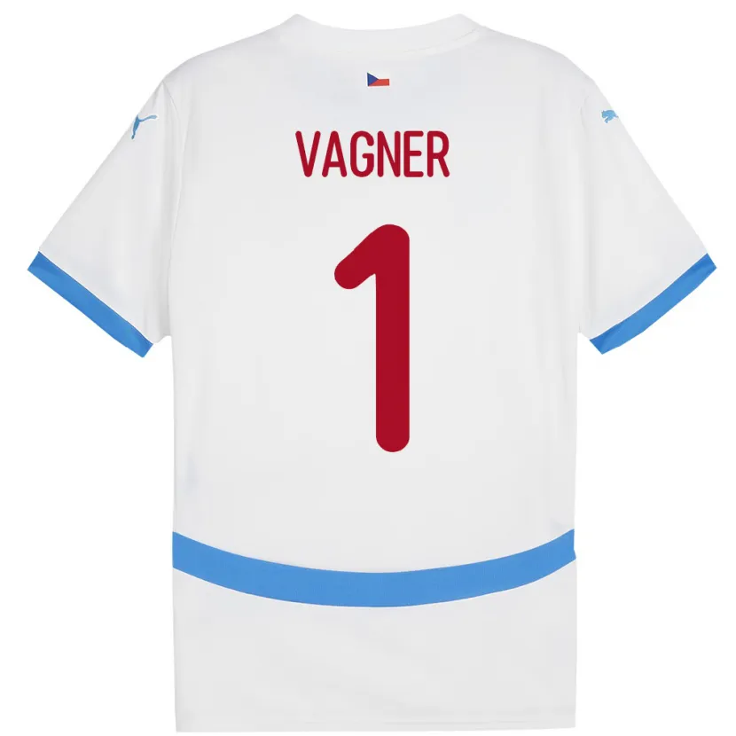 Danxen Hombre Camiseta Chequia Matyas Vagner #1 Blanco 2ª Equipación 24-26 La Camisa