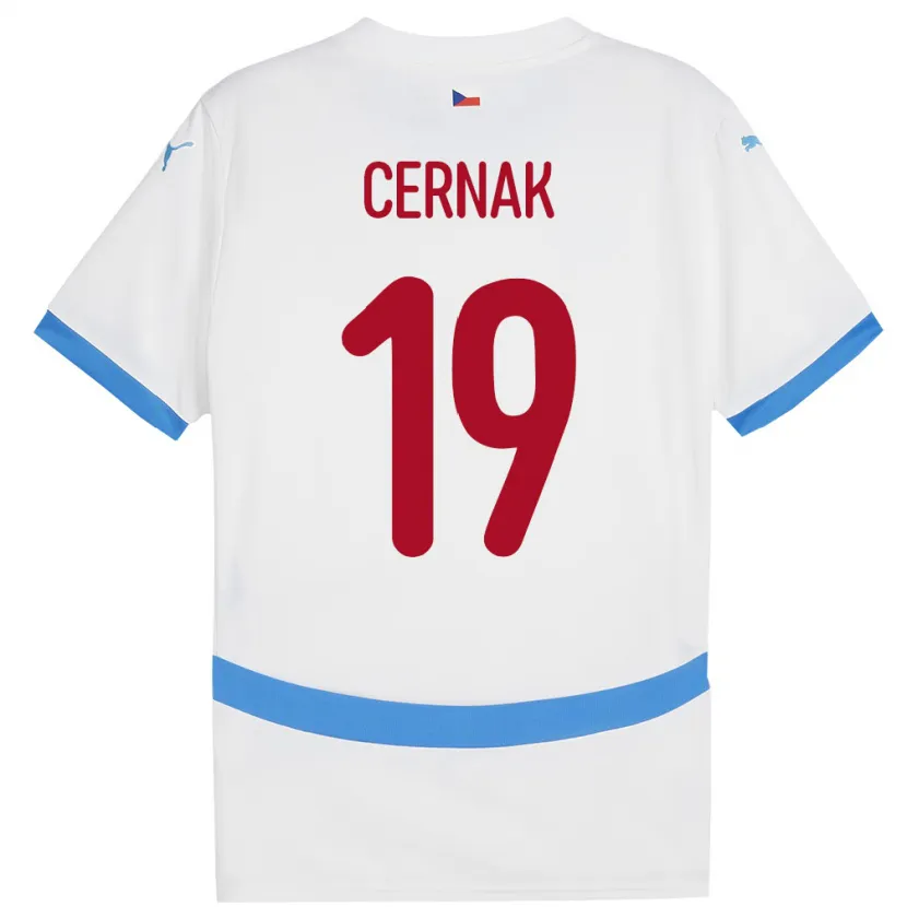 Danxen Hombre Camiseta Chequia Michal Cernak #19 Blanco 2ª Equipación 24-26 La Camisa