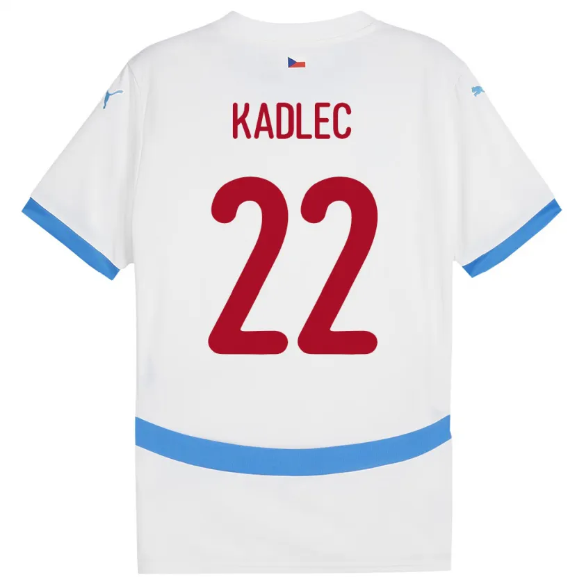 Danxen Hombre Camiseta Chequia Adam Kadlec #22 Blanco 2ª Equipación 24-26 La Camisa