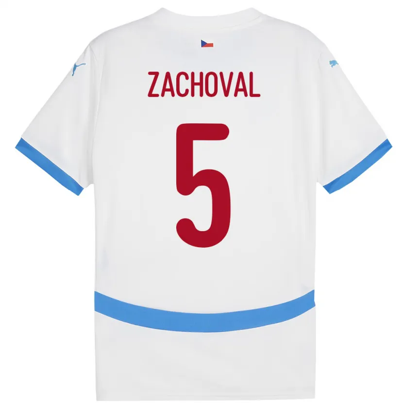 Danxen Hombre Camiseta Chequia Matej Zachoval #5 Blanco 2ª Equipación 24-26 La Camisa