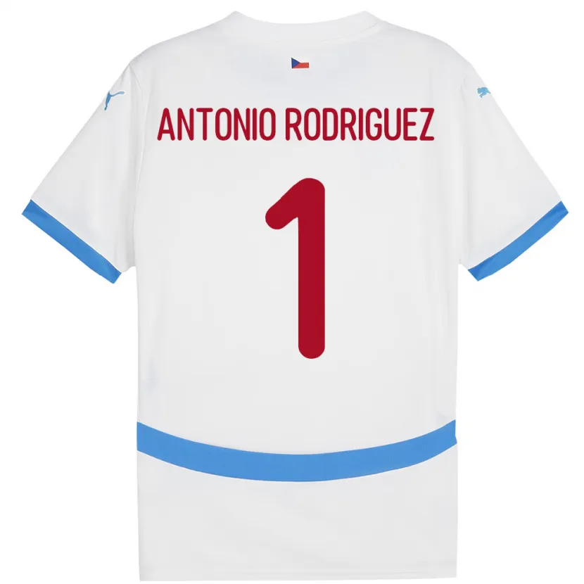 Danxen Hombre Camiseta Chequia Pedro Antonio Rodriguez #1 Blanco 2ª Equipación 24-26 La Camisa