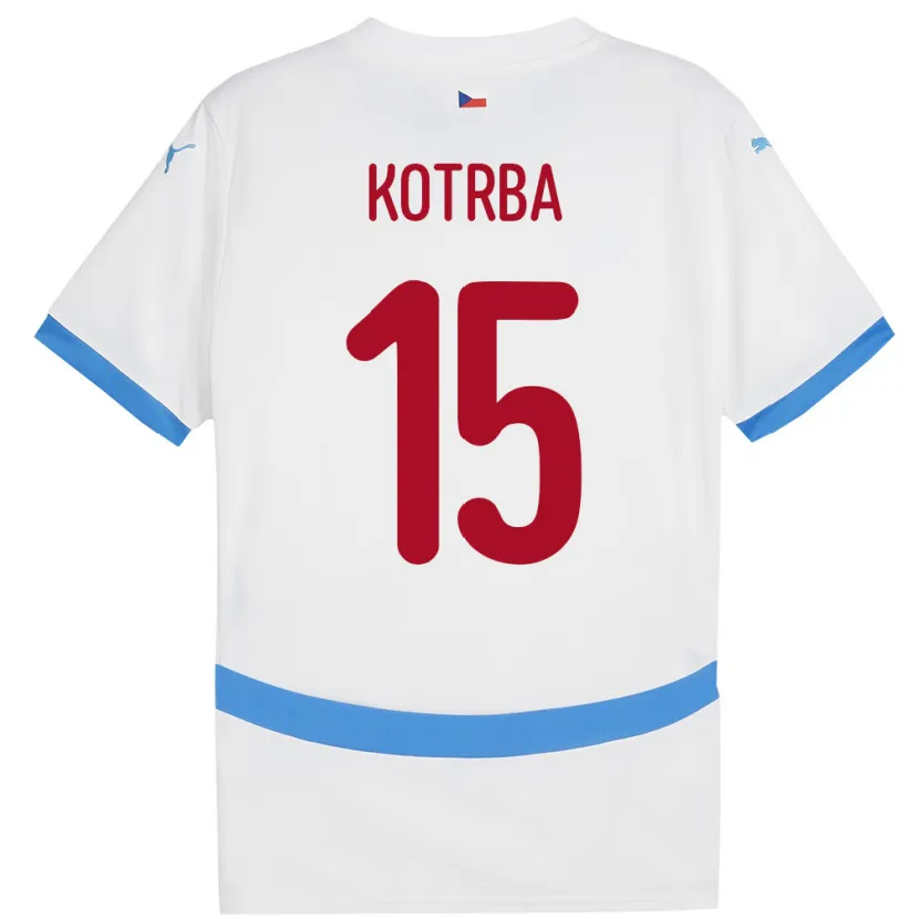 Danxen Hombre Camiseta Chequia Damian Kotrba #15 Blanco 2ª Equipación 24-26 La Camisa