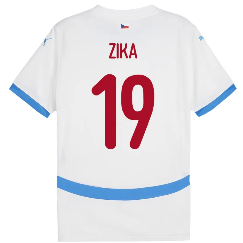 Danxen Hombre Camiseta Chequia Petr Zika #19 Blanco 2ª Equipación 24-26 La Camisa