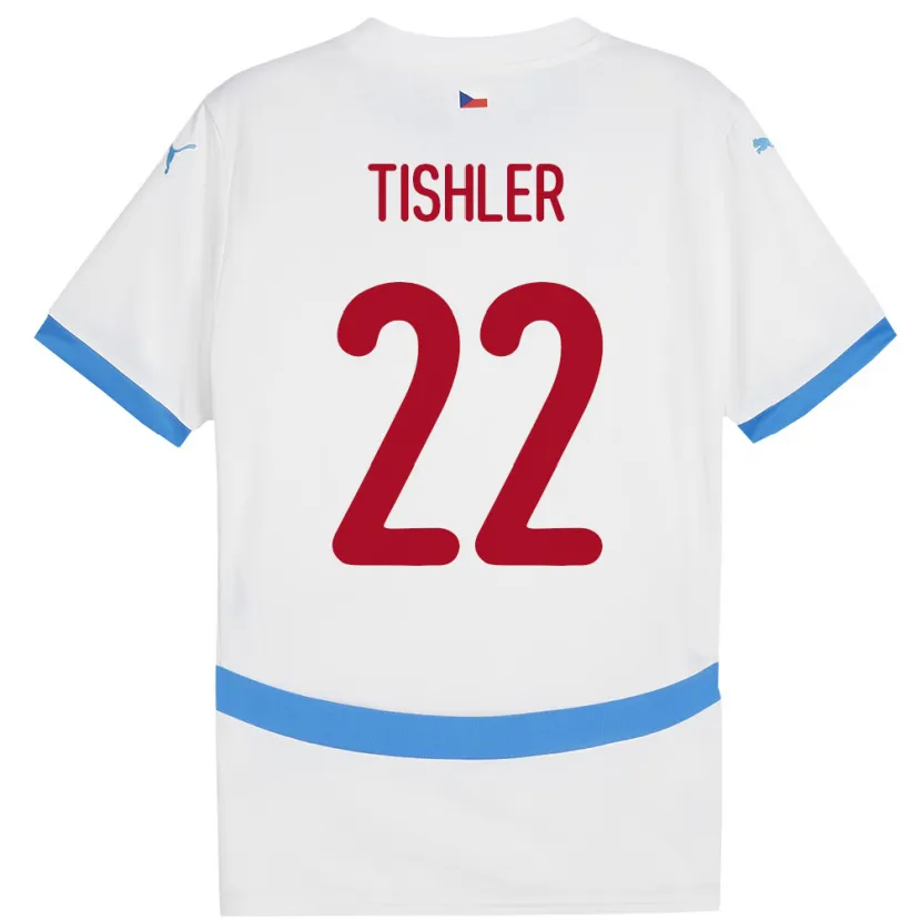 Danxen Hombre Camiseta Chequia Daniel Tishler #22 Blanco 2ª Equipación 24-26 La Camisa