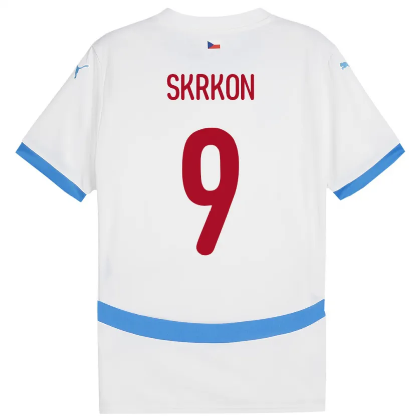 Danxen Hombre Camiseta Chequia Vit Skrkon #9 Blanco 2ª Equipación 24-26 La Camisa