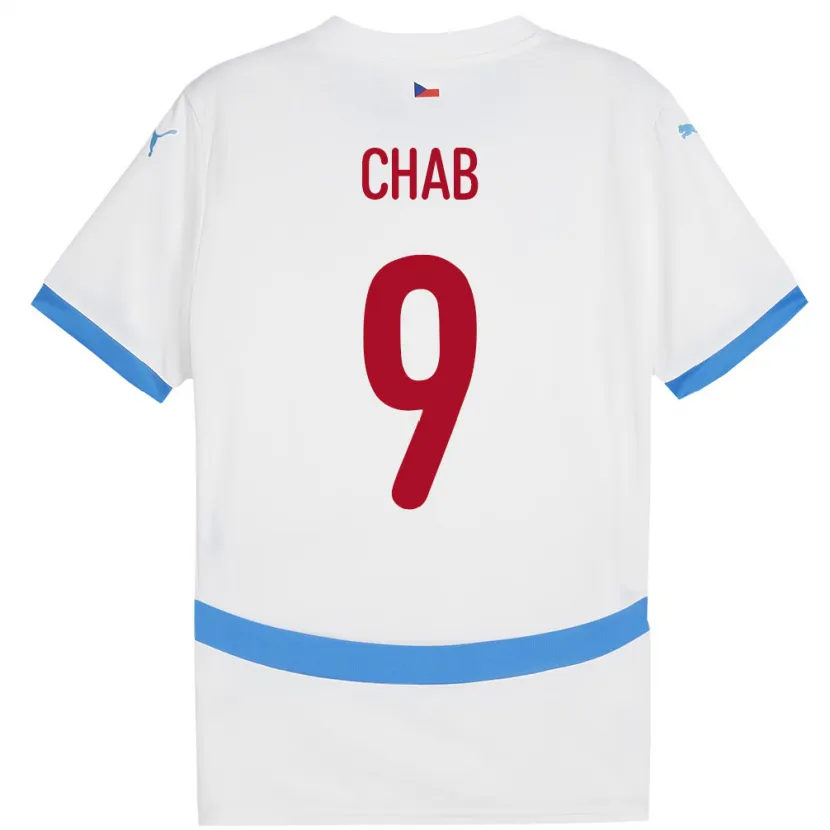 Danxen Hombre Camiseta Chequia Adam Chab #9 Blanco 2ª Equipación 24-26 La Camisa