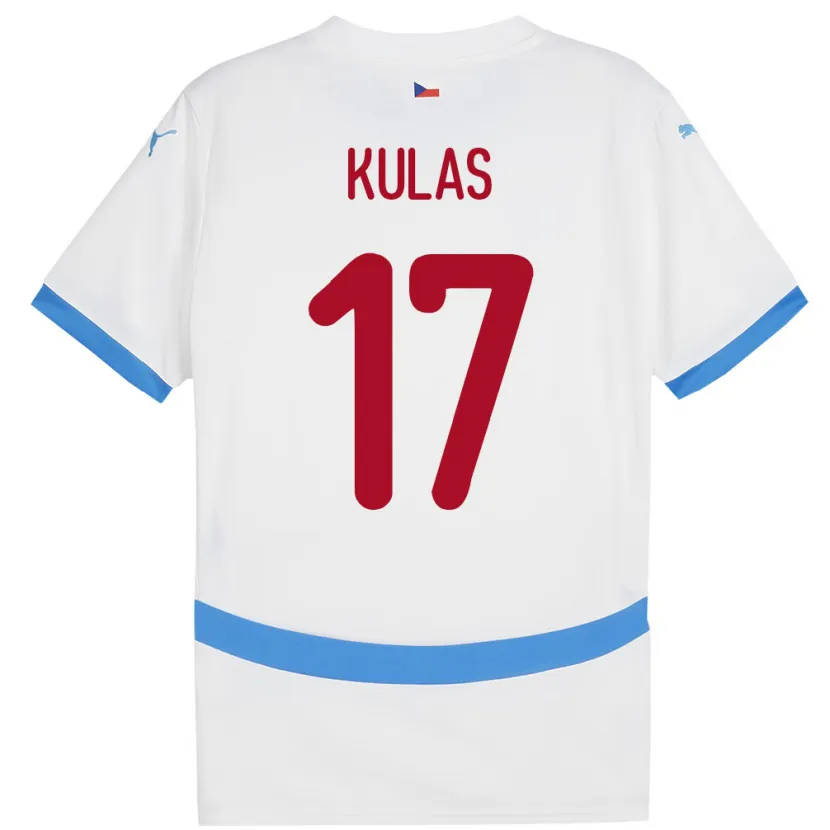 Danxen Hombre Camiseta Chequia Martin Kulas #17 Blanco 2ª Equipación 24-26 La Camisa