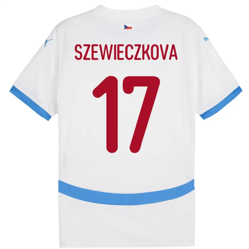 Danxen Hombre Camiseta Chequia Tereza Szewieczková #17 Blanco 2ª Equipación 24-26 La Camisa