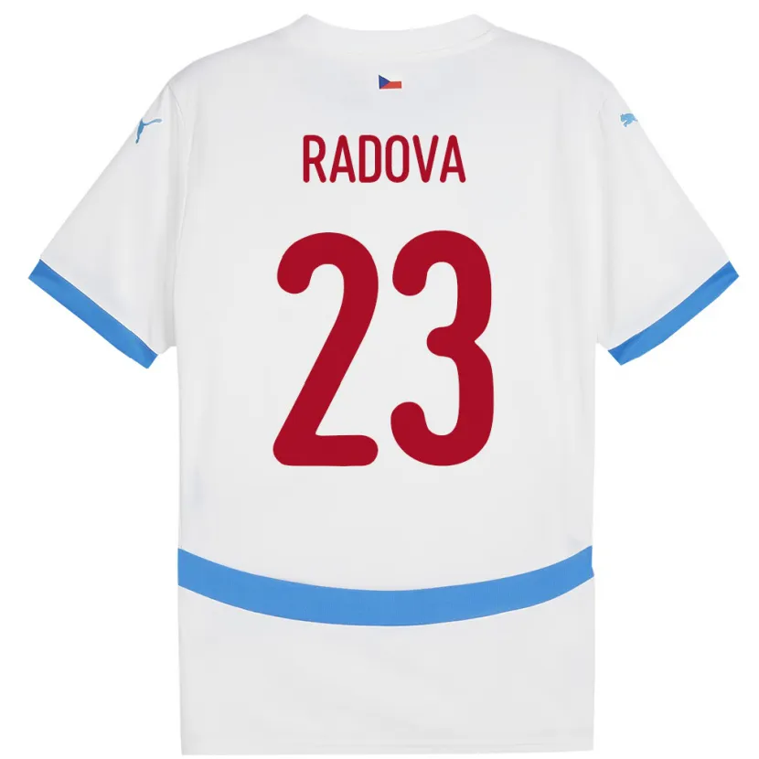 Danxen Hombre Camiseta Chequia Michaela Radová #23 Blanco 2ª Equipación 24-26 La Camisa