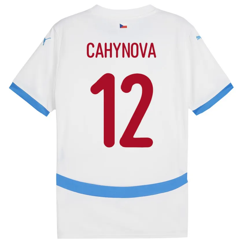 Danxen Hombre Camiseta Chequia Klára Cahynová #12 Blanco 2ª Equipación 24-26 La Camisa