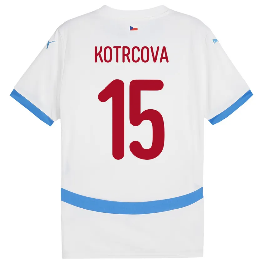 Danxen Hombre Camiseta Chequia Kateřina Kotrčová #15 Blanco 2ª Equipación 24-26 La Camisa