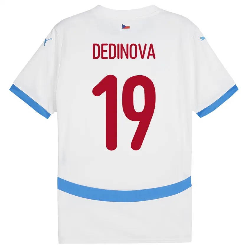 Danxen Hombre Camiseta Chequia Aneta Dědinová #19 Blanco 2ª Equipación 24-26 La Camisa