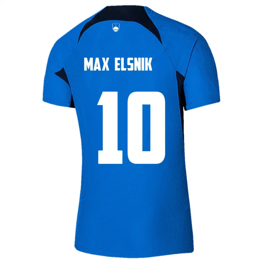 Danxen Hombre Camiseta Eslovenia Timi Max Elsnik #10 Azul 2ª Equipación 24-26 La Camisa