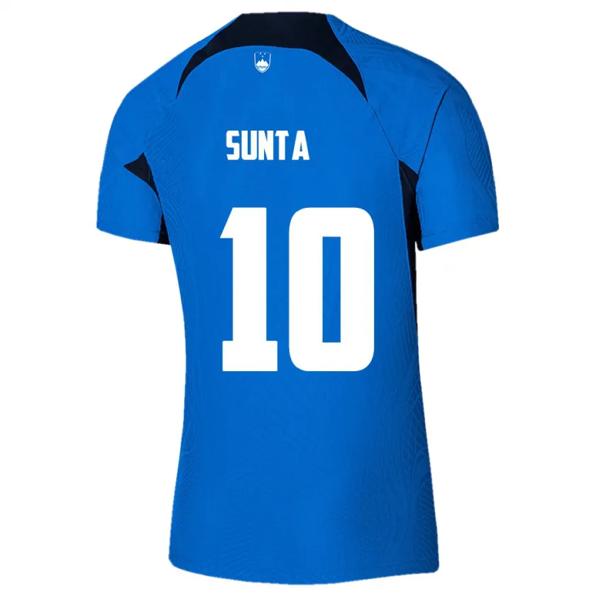 Danxen Hombre Camiseta Eslovenia Sven Sunta #10 Azul 2ª Equipación 24-26 La Camisa