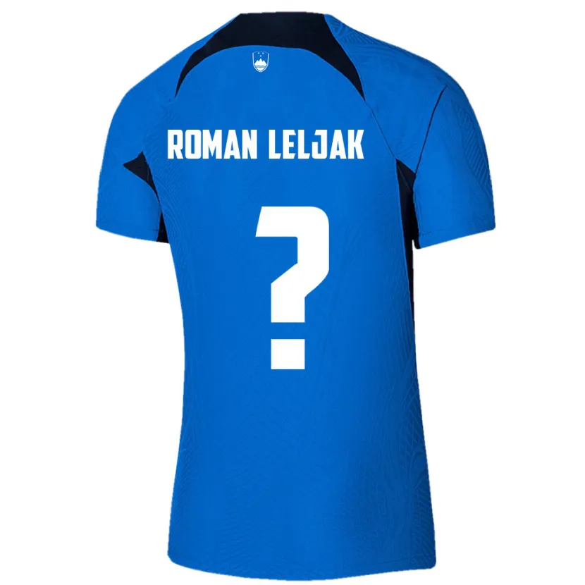 Danxen Hombre Camiseta Eslovenia Nejc Roman Leljak #0 Azul 2ª Equipación 24-26 La Camisa