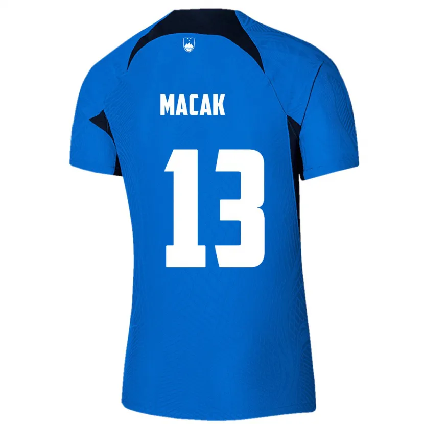 Danxen Hombre Camiseta Eslovenia Tian Macak #13 Azul 2ª Equipación 24-26 La Camisa