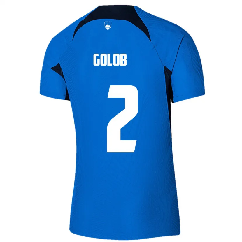 Danxen Hombre Camiseta Eslovenia Lana Golob #2 Azul 2ª Equipación 24-26 La Camisa