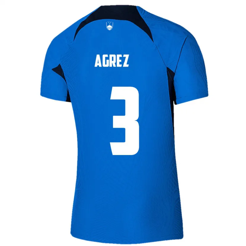 Danxen Hombre Camiseta Eslovenia Sara Agrež #3 Azul 2ª Equipación 24-26 La Camisa