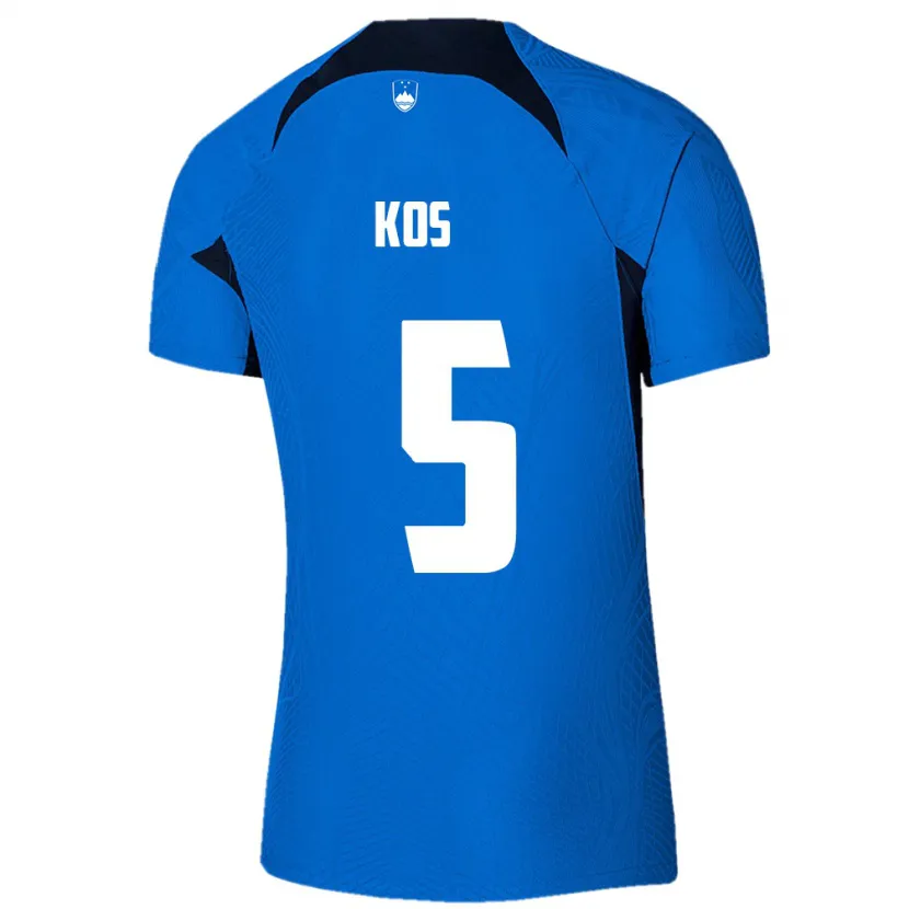 Danxen Hombre Camiseta Eslovenia Evelina Kos #5 Azul 2ª Equipación 24-26 La Camisa