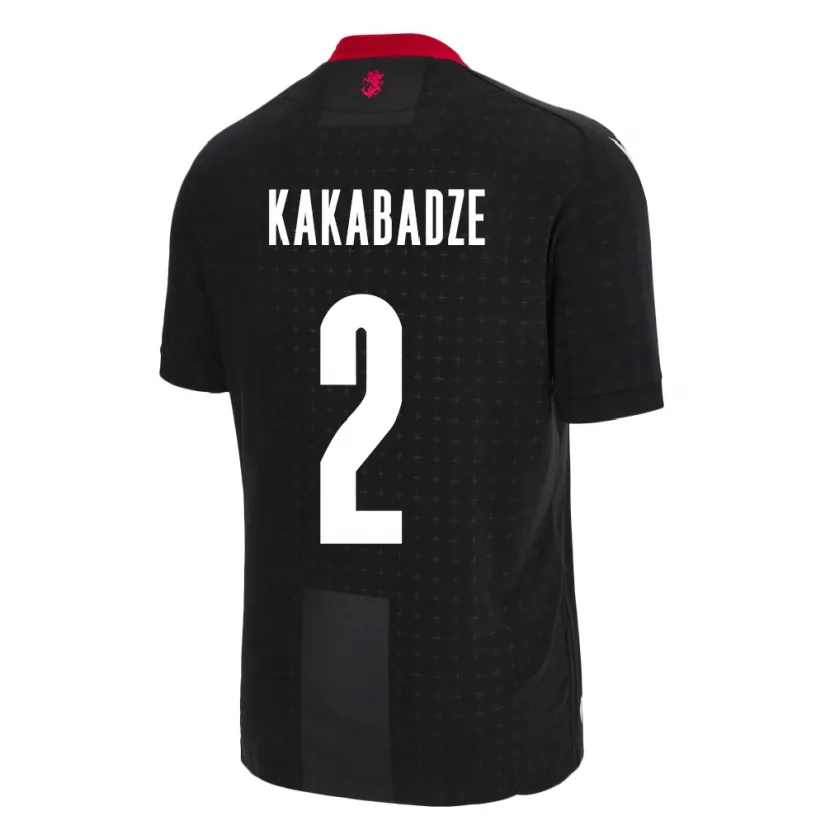 Danxen Hombre Camiseta Georgia Otar Kakabadze #2 Negro 2ª Equipación 24-26 La Camisa