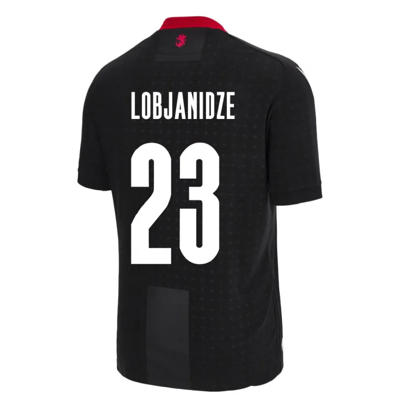 Danxen Hombre Camiseta Georgia Saba Lobjanidze #23 Negro 2ª Equipación 24-26 La Camisa